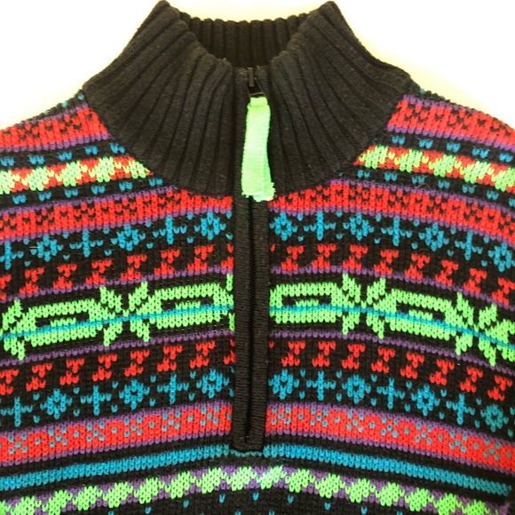 Men’s Blue Squares Ski Sweater - Picture 2 of 7